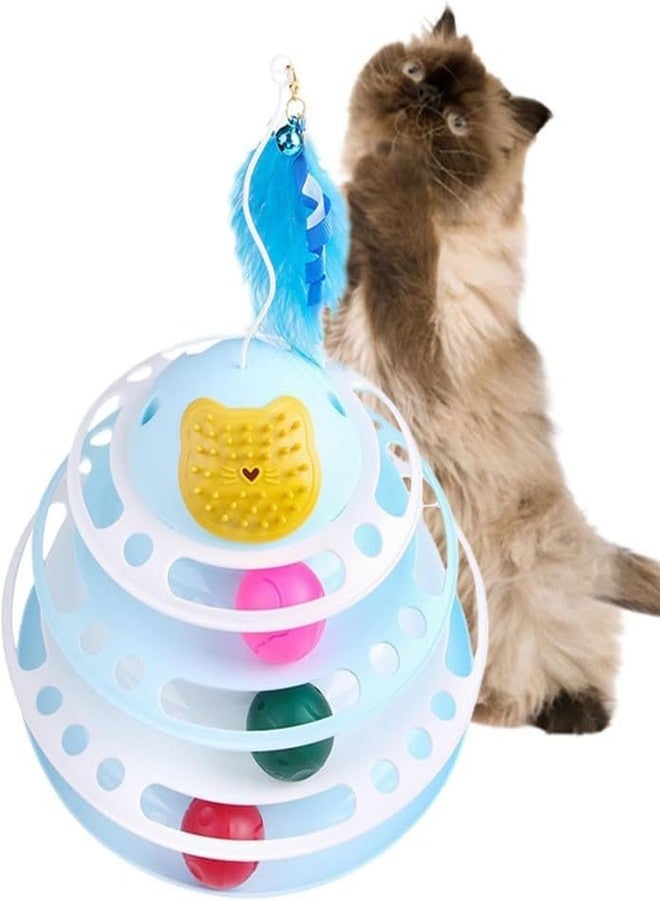 KittuPet Cat Toy Roller Cat Toys Interactive with Three Colorful Ball Interactive Kitten Fun Mental Physical Exercise Puzzle Toys for Indoor Color Random Color Pack of 1 - Image 1